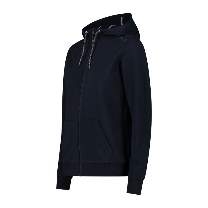 Felpa Con Zip In Cotone Elasticizzato Con Cappuccio W