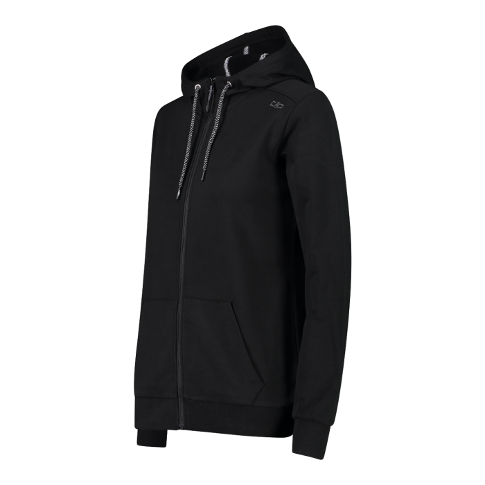 Felpa Con Zip In Cotone Elasticizzato Con Cappuccio W