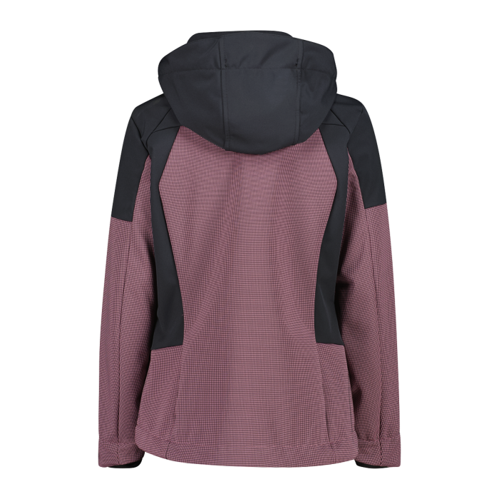 Giacca Softshell Con Cappuccio e Motivo Grid-Jacquard Bicolor W