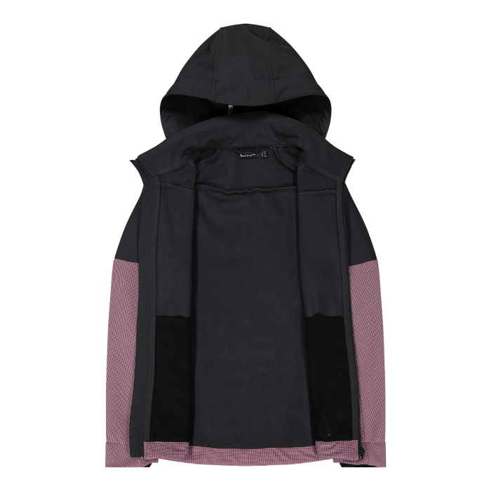 Giacca Softshell Con Cappuccio e Motivo Grid-Jacquard Bicolor W