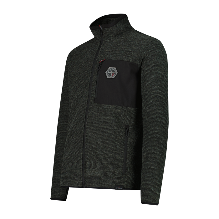 Giacca In Pile In Knit Tech Melange