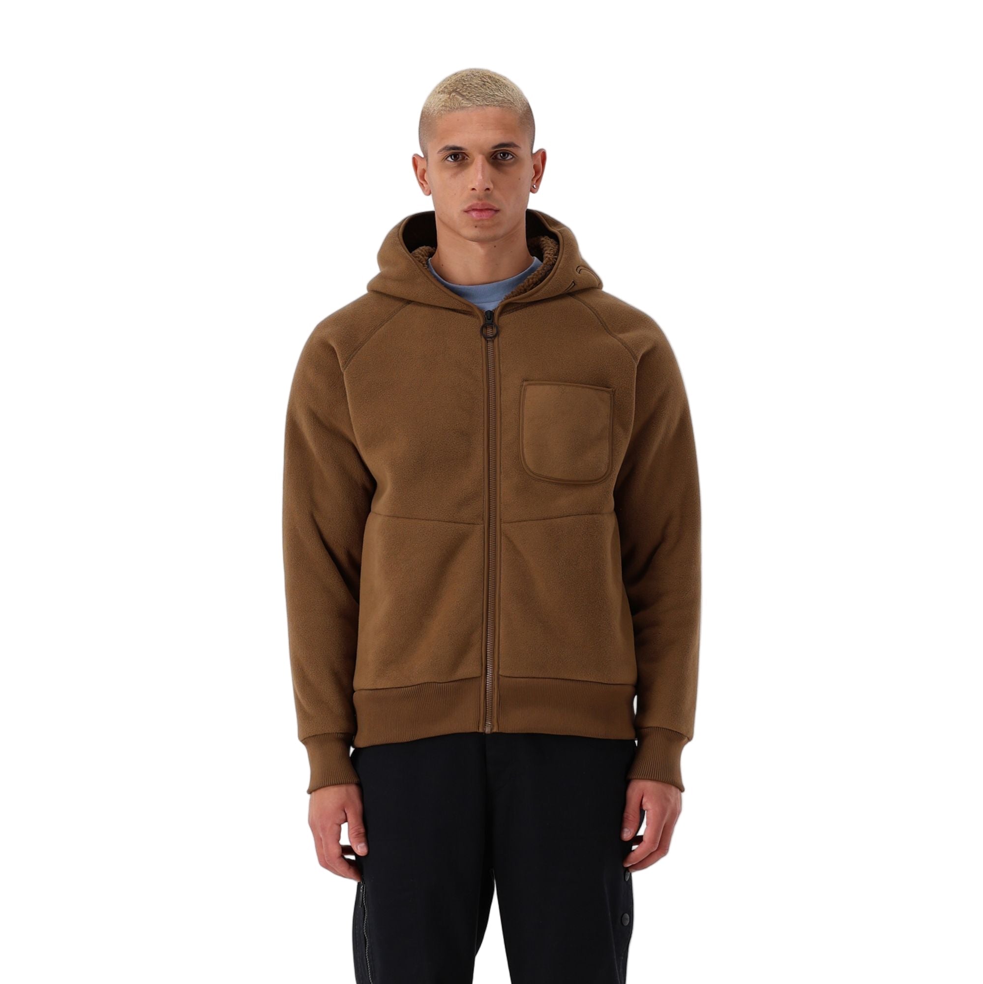 Felpa In Pelliccetta Con Maxi Logo Su Cappuccio