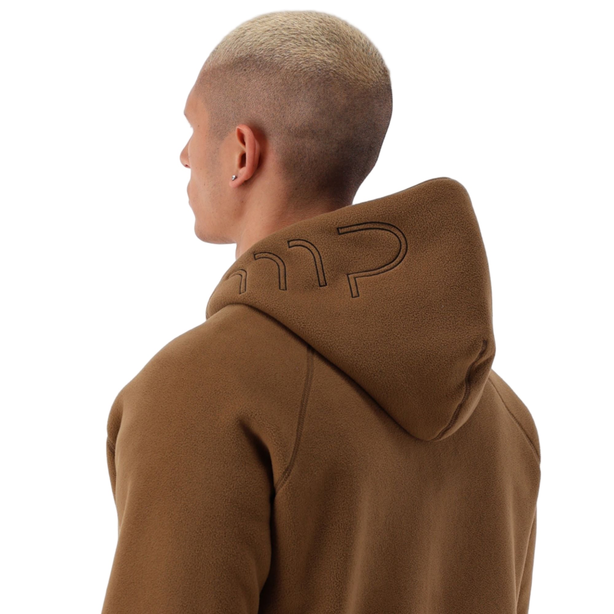 Felpa In Pelliccetta Con Maxi Logo Su Cappuccio