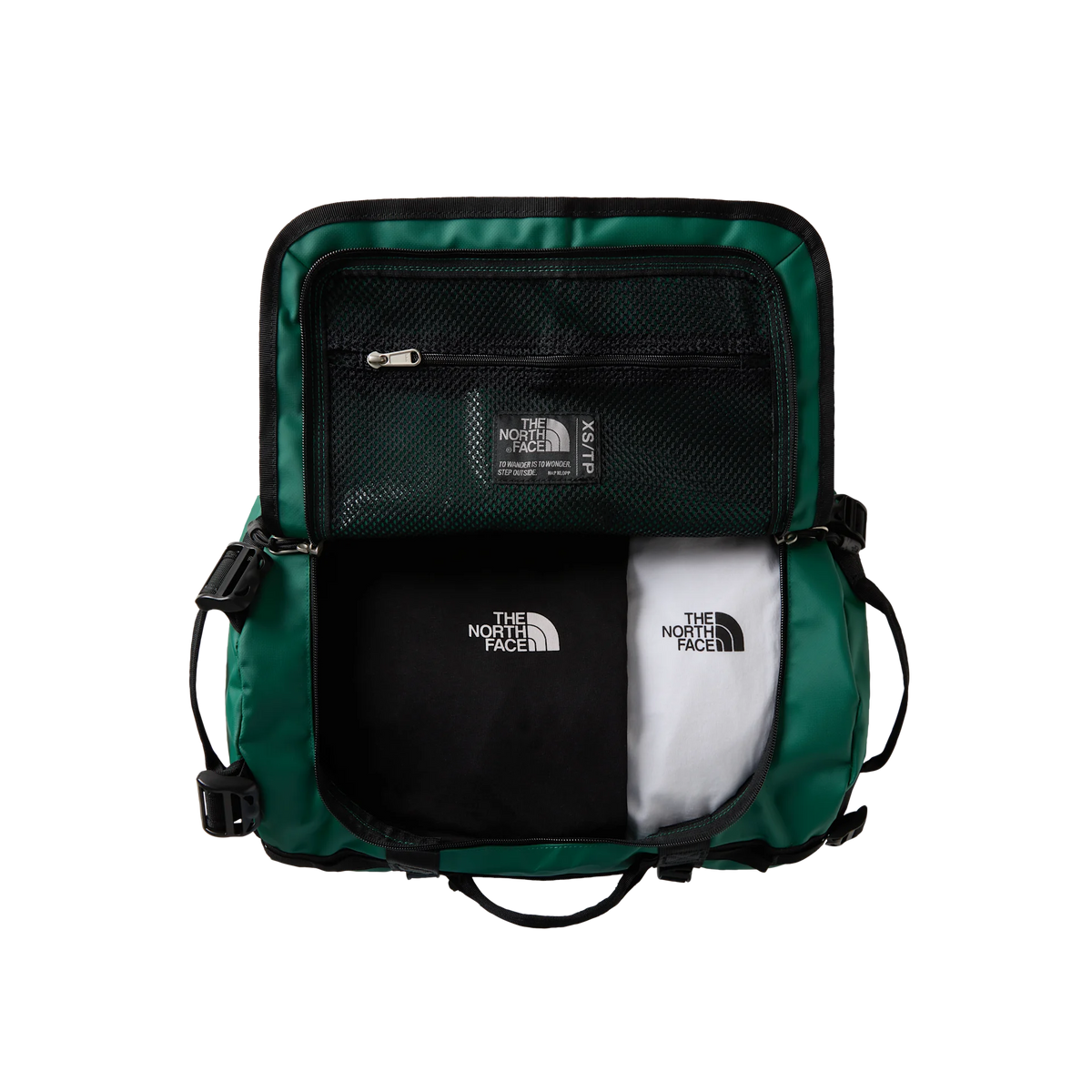 The North Face Base Camp Duffel XS donna e uomo – colore Evergreen - Tnf Black – vista 2