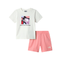 THE NORTH FACE Box Nse Play Regular Short Set Kid - White Dune Coral Crush