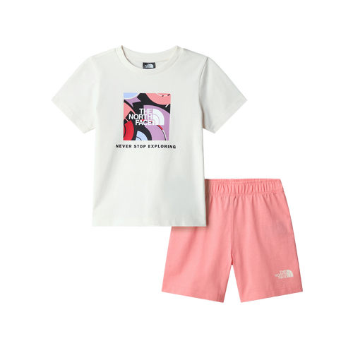 THE NORTH FACE Box Nse Play Regular Short Set Kid - White Dune Coral Crush