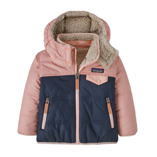 Patagonia Baby Reversible Tribbles Hoody bambina e bambino – colore New Navy - Mallow Pink – vista 2